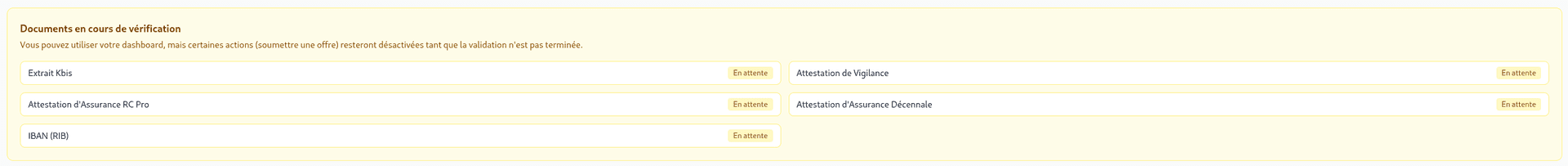 Statuts de validation des documents avec indicateurs visuels